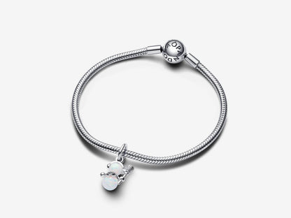 Opalescent Snowman Dangle Charm