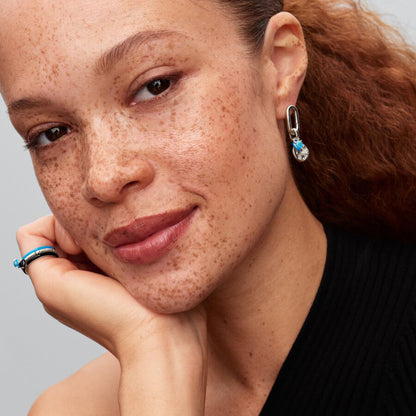Sterling Silver Openable Stud Earring