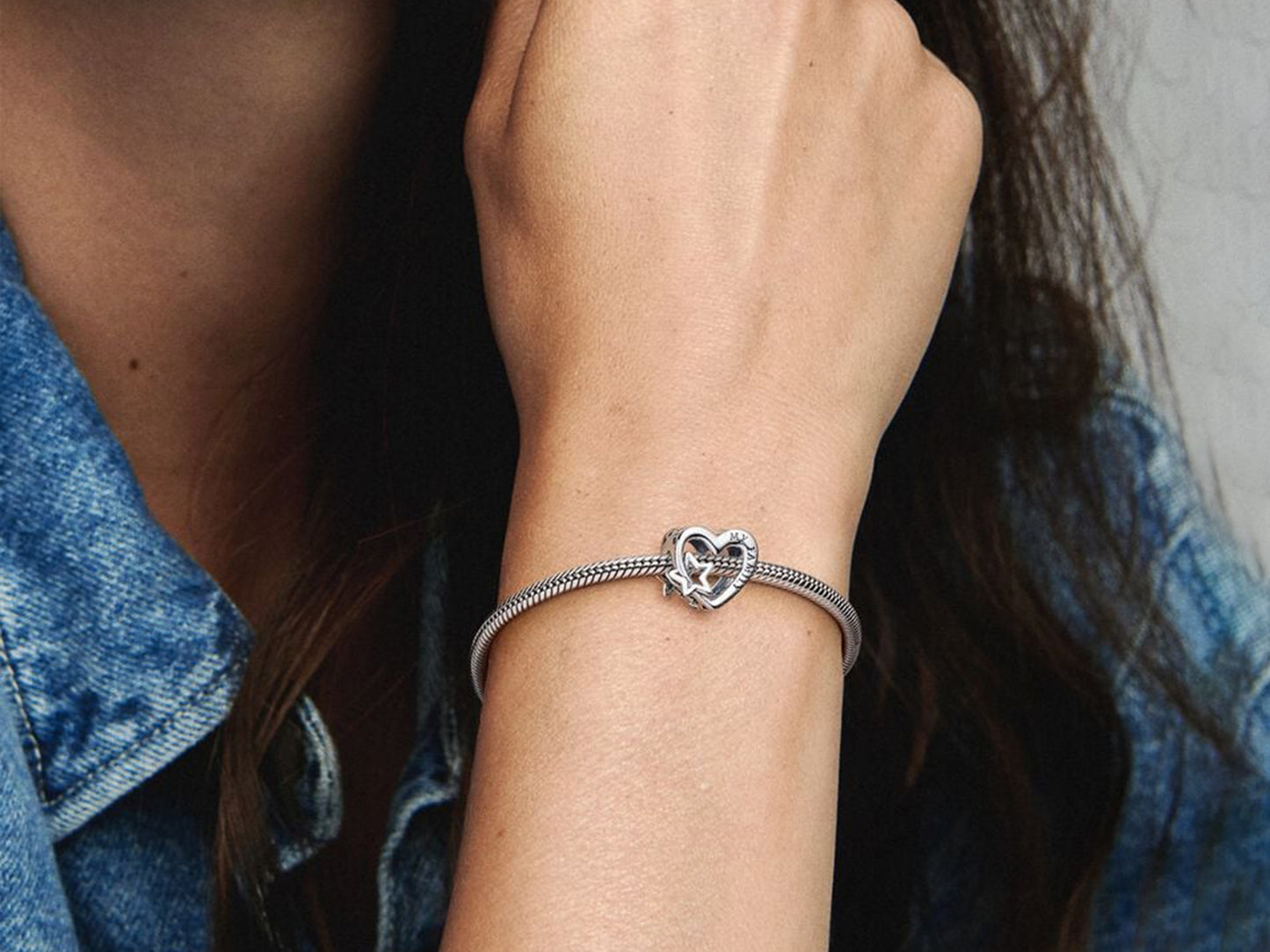 Openwork Family Heart & Star Charm