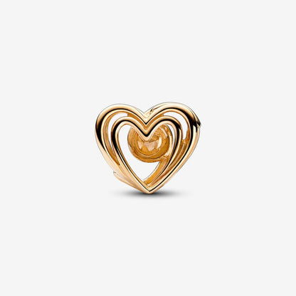Openwork Swirling Heart & Treated Freshwater Cultured Pearl Charm