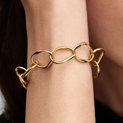 14k Gold Organic Link Bracelet