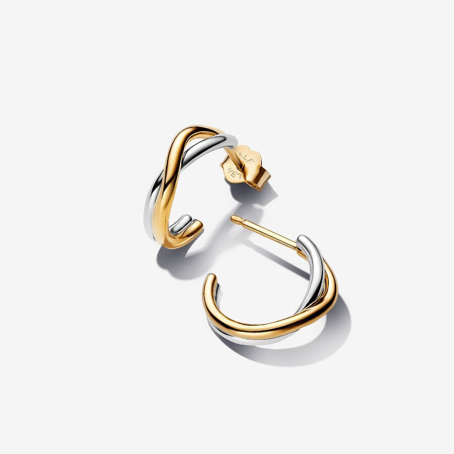 Two-Tone Organic Hoop Earrings