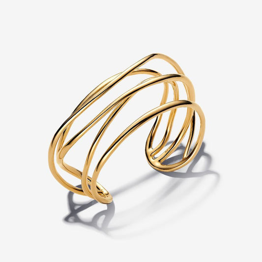 14k Gold Organic Shape Bangle