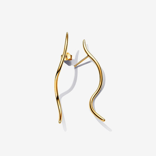 14k Gold Organic Wire Stud Earrings