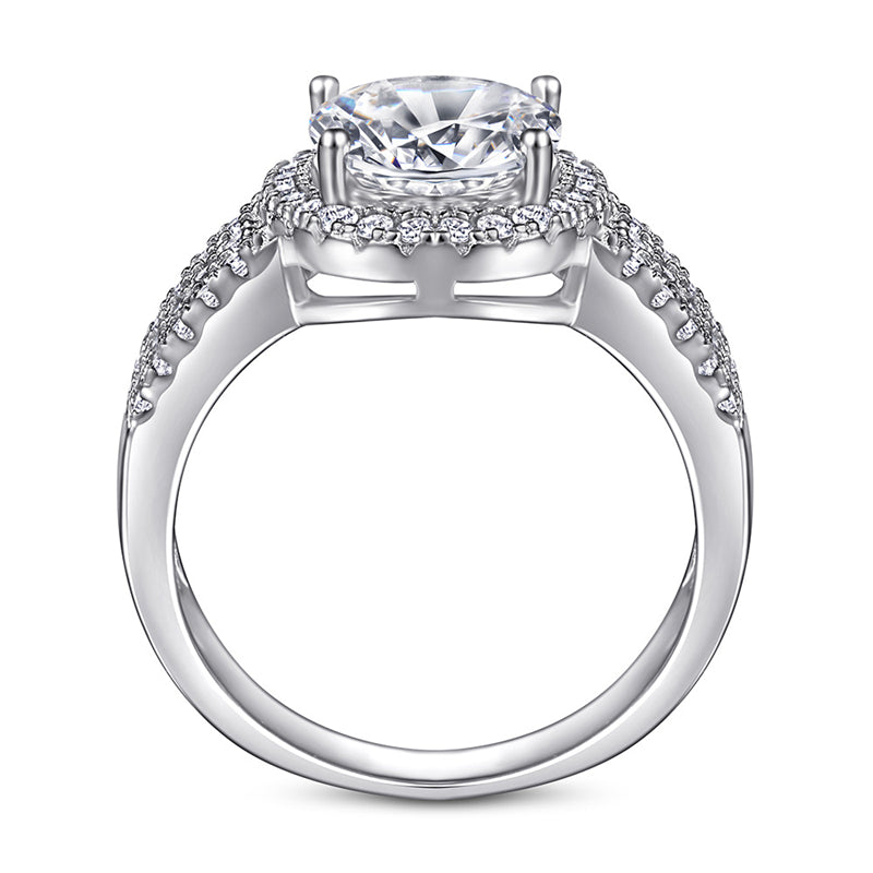 Oval Cut Zircon Eternity Band - 925 Sterling Silver Stackable Wedding Ring for Women