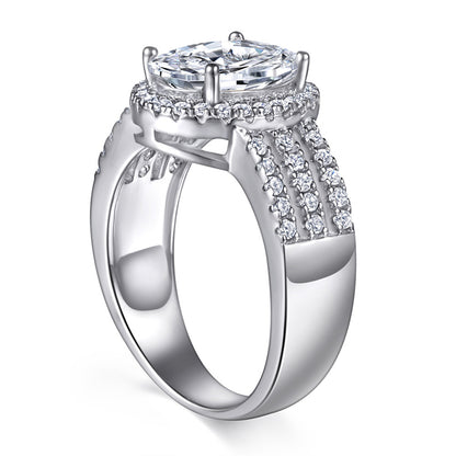 Oval Cut Zircon Eternity Band - 925 Sterling Silver Stackable Wedding Ring for Women