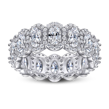 Oval Cut Zircon Statement Ring - 925 Sterling Silver Fashion Cocktail Ring for Women