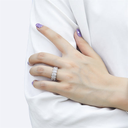 Oval Cut Zircon Statement Ring - 925 Sterling Silver Fashion Cocktail Ring for Women