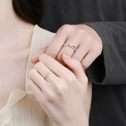 PT950 Plated 925 Sterling Silver Couple's Ring Set | Star Moissanite Matching Bands