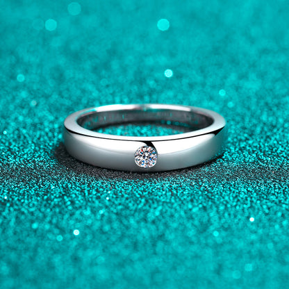 PT950 Plated S925 Sterling Silver Unisex Ring | 0.1ct Moissanite Sunflower Design