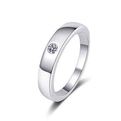 PT950 Plated S925 Sterling Silver Unisex Ring | 0.1ct Moissanite Sunflower Design