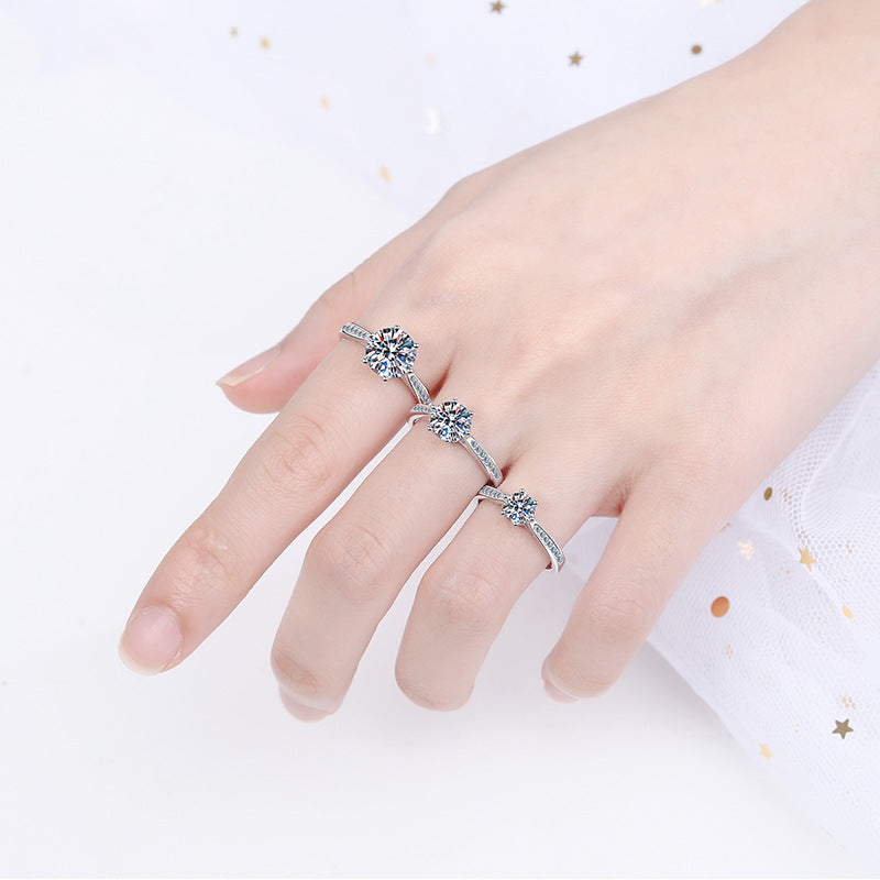PT950 Plated Solitaire Moissanite Ring - 925 Sterling Silver Minimalist Ring with Mythological Motifs