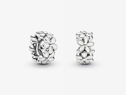 White Daisy Flower Spacer Charm