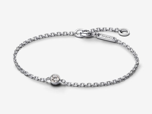 Lab-grown Diamond Bezel Chain Bracelet 0.15 carat tw Sterling Silver