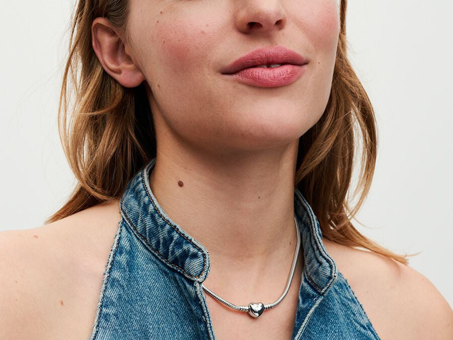 Heart Clasp Snake Chain Necklace