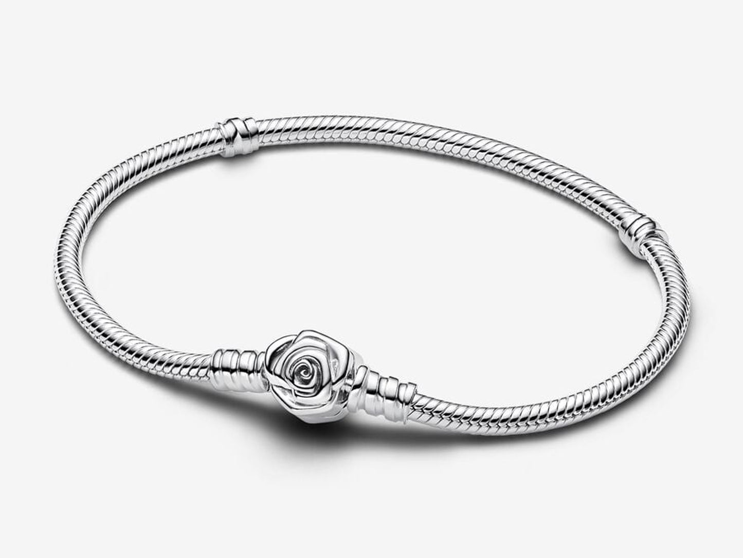 Rose in Bloom Clasp Snake Chain Bracelet