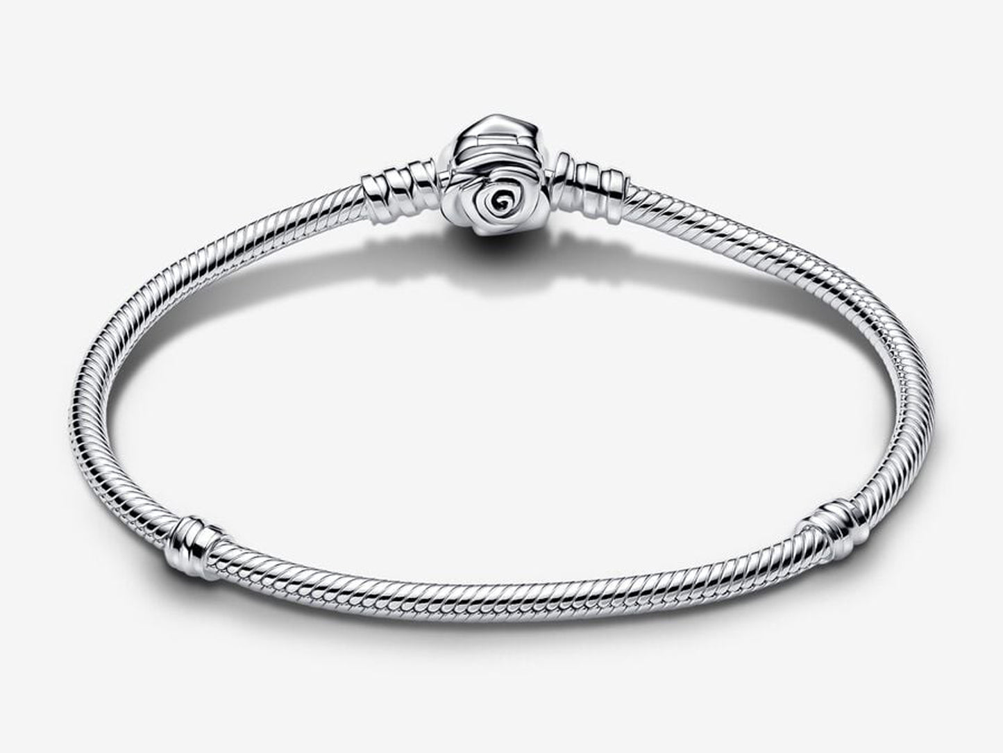Rose in Bloom Clasp Snake Chain Bracelet