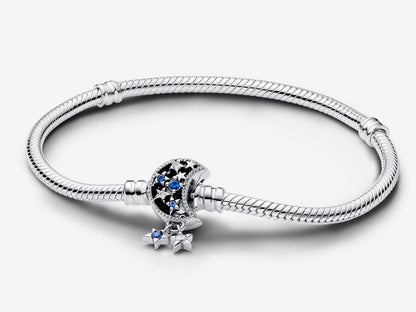 Sparkling Moon Clasp Snake Chain Bracelet