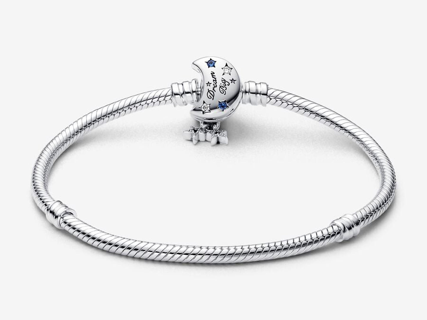 Sparkling Moon Clasp Snake Chain Bracelet