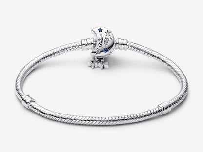 Sparkling Moon Clasp Snake Chain Bracelet