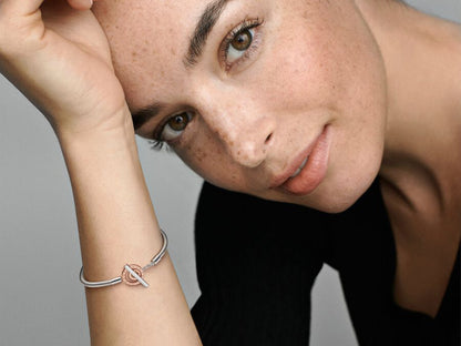 Two-tone Logo T-Bar Snake Chain Bracelet