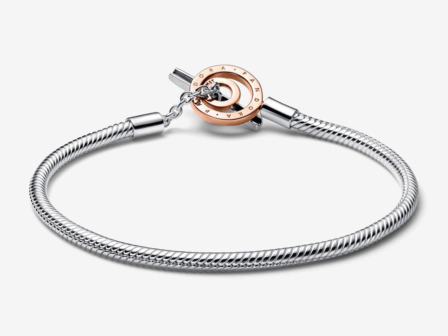 Two-tone Logo T-Bar Snake Chain Bracelet