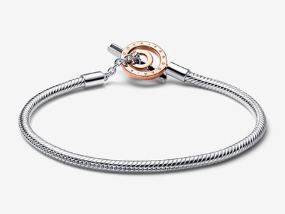 Two-tone Logo T-Bar Snake Chain Bracelet