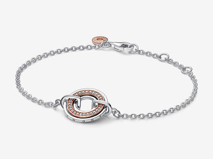 Two Two-tone Logo & Pavé Chain Bracelet