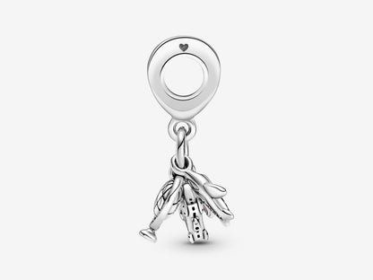 Airplane, Globe & Suitcase Dangle Charm