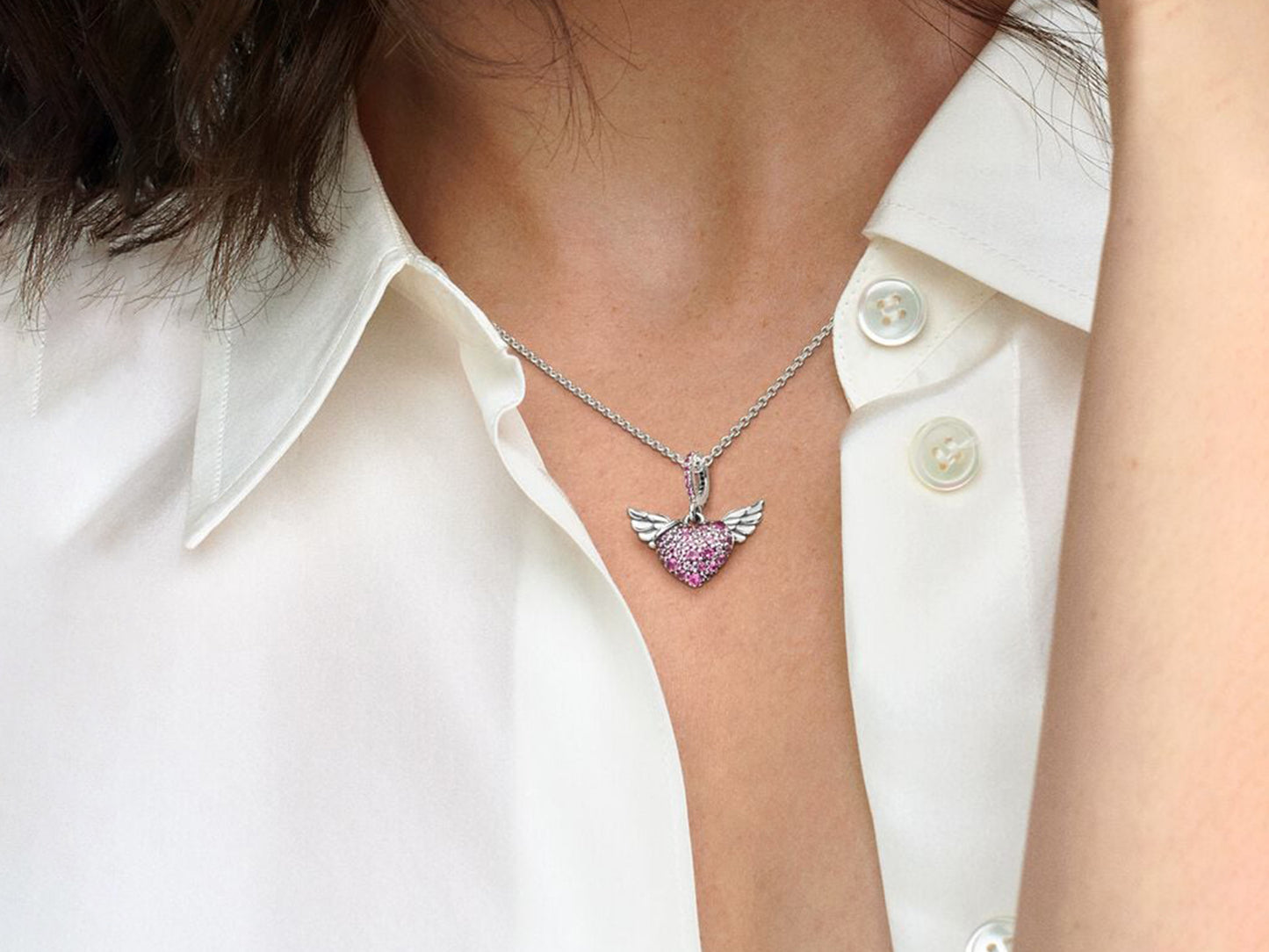 Angel Wings Heart Necklace