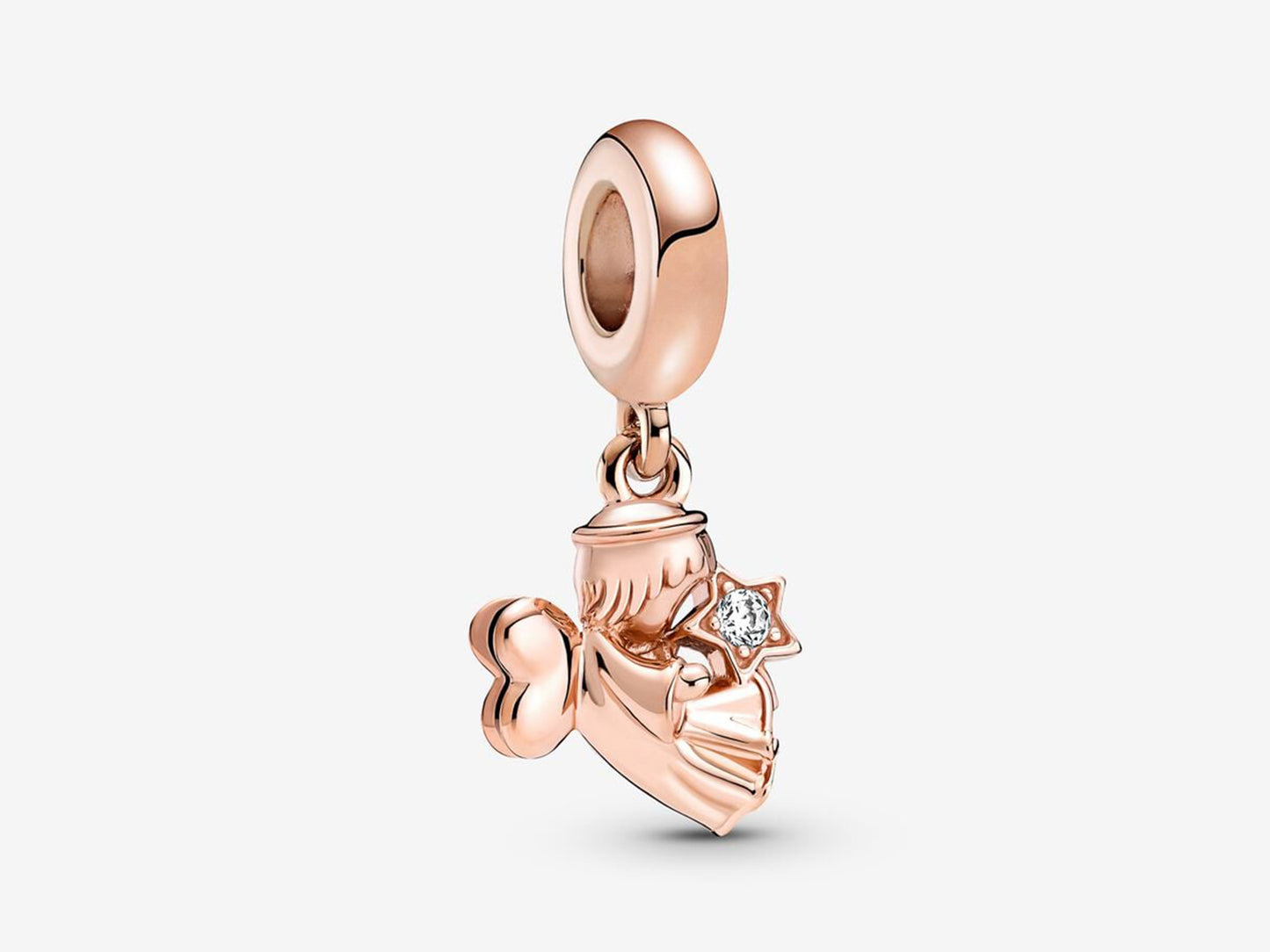 Heart Winged Angel Dangle Charm