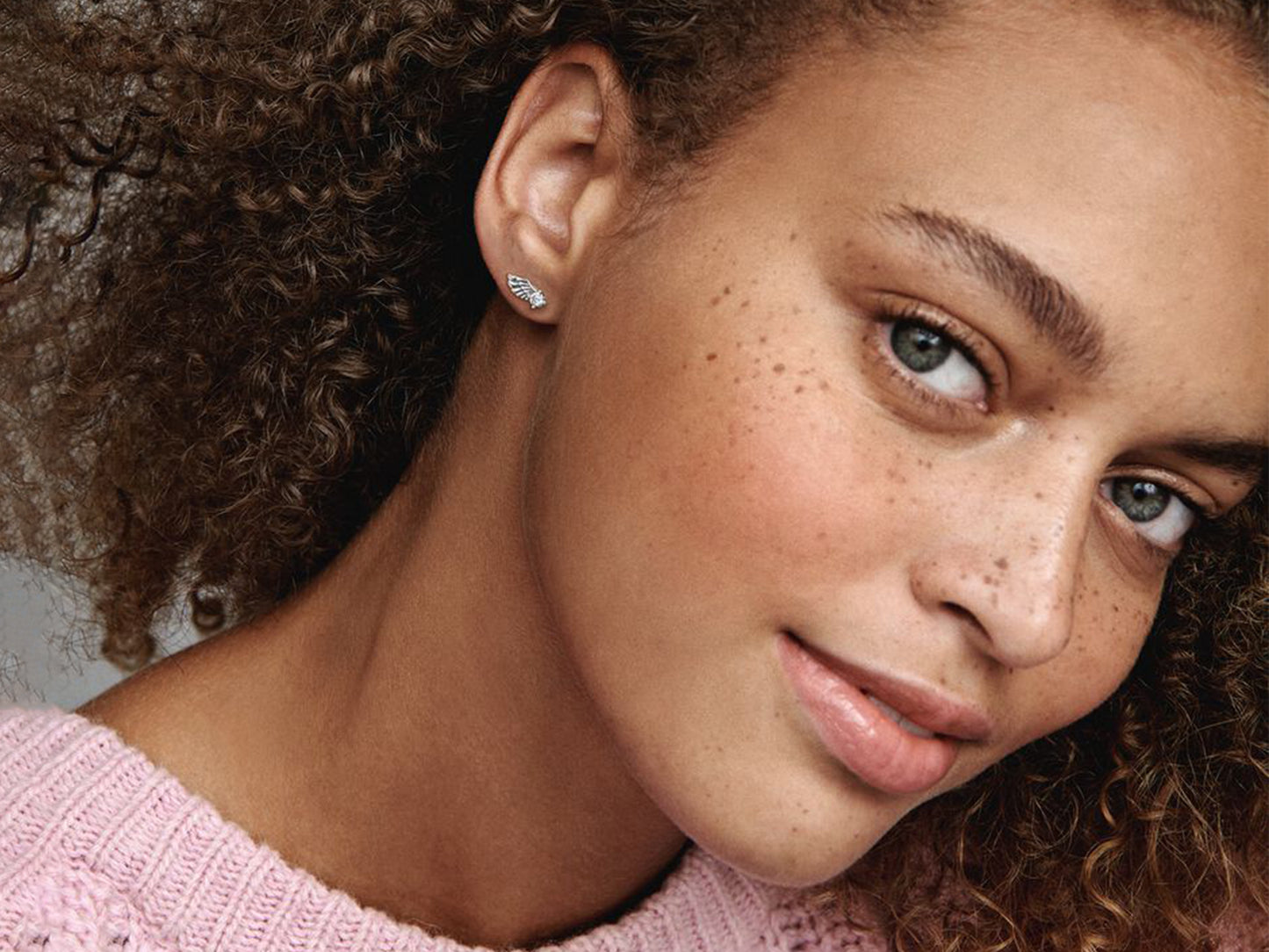 Sparkling Angel Wing Stud Earrings
