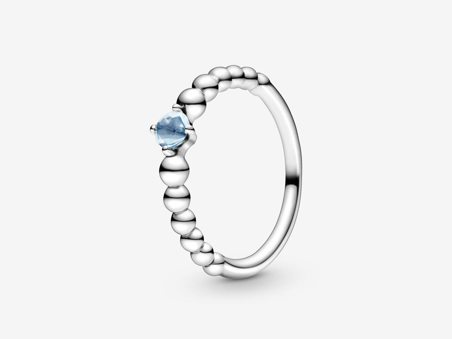 Aqua Bead Elegance Ring