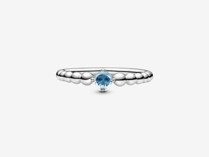 Aqua Bead Elegance Ring