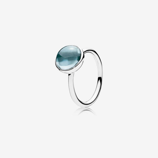 Aqua Poetry Glass Ring
