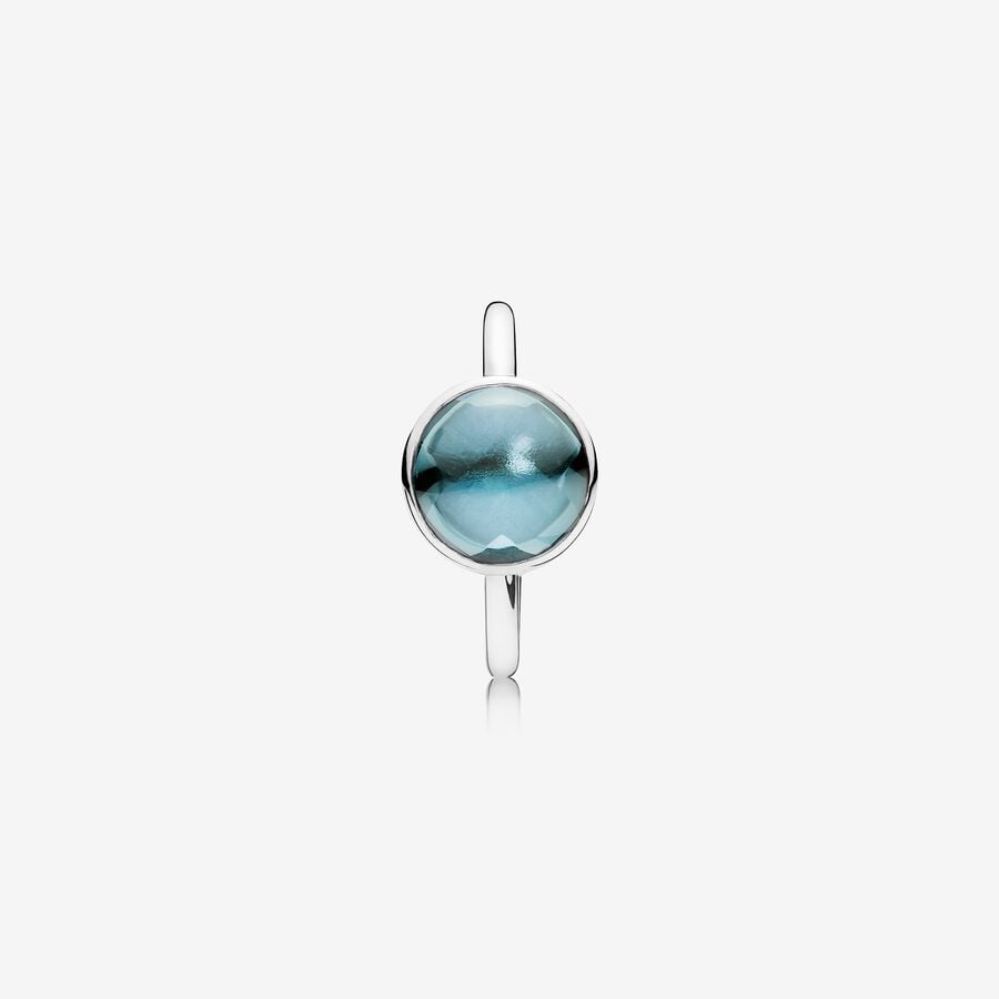 Aqua Poetry Glass Ring