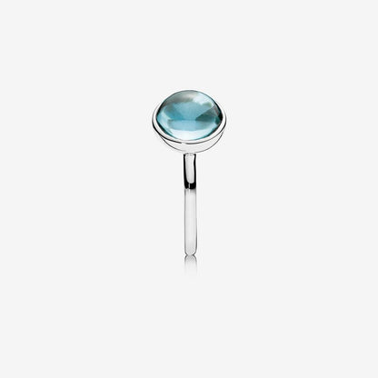 Aqua Poetry Glass Ring