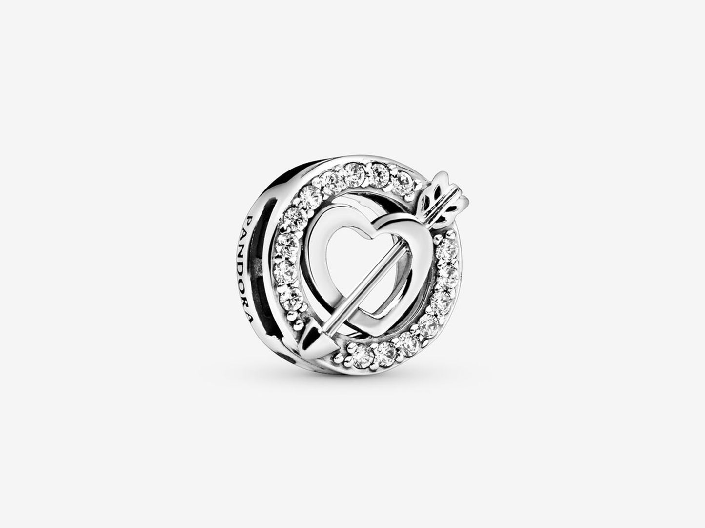 Arrow Through Asymmetrical Heart Clip Charm