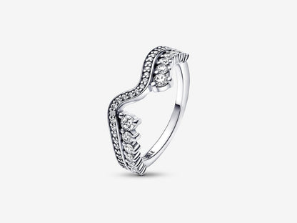 Sparkling Asymmetric Wave Ring