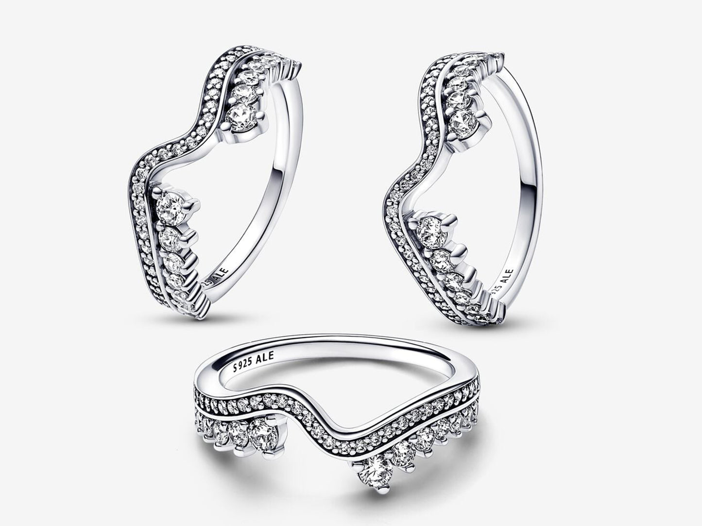 Sparkling Asymmetric Wave Ring