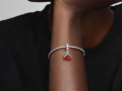 Asymmetrical Cherry Fruit Dangle Charm