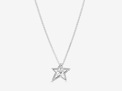 Pavé Asymmetric Star Collier Necklace