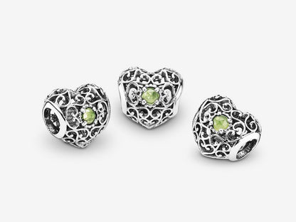 August Green Heart Charm