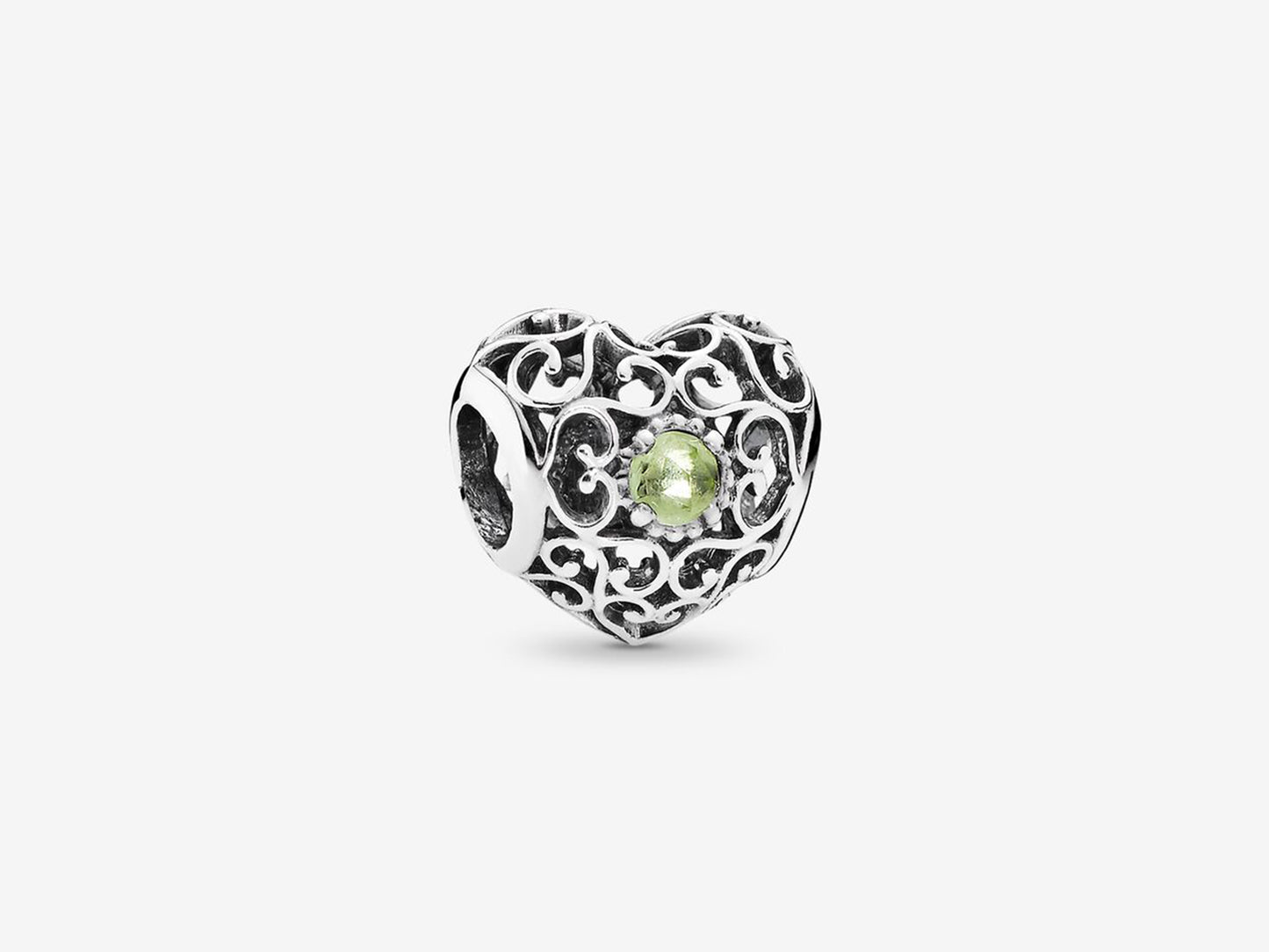 August Green Heart Charm