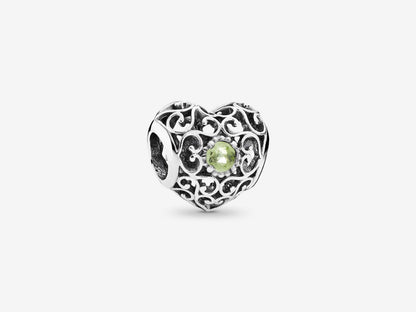 August Green Heart Charm