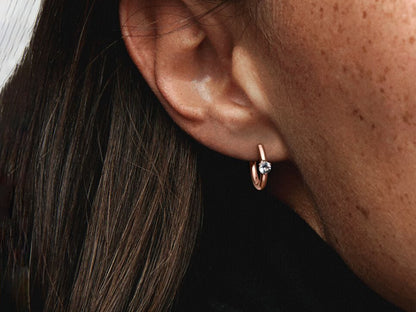 Azure Gem Elegance Hoop Earrings