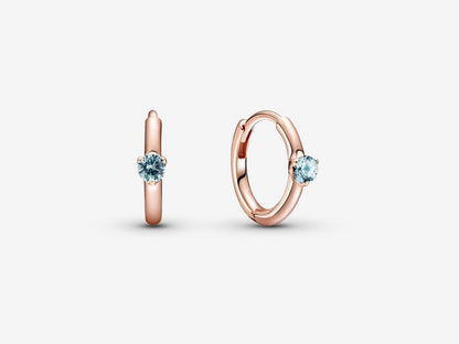 Azure Gem Elegance Hoop Earrings