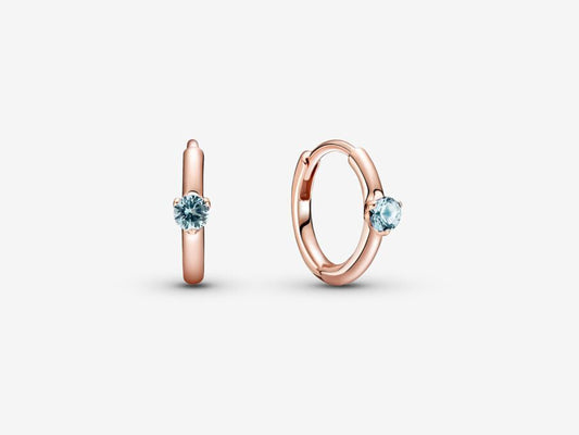 Azure Gem Elegance Hoop Earrings