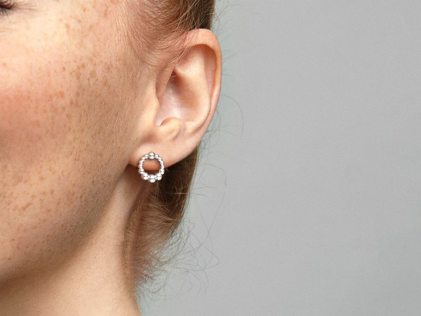 Bead Circle Stud Earrings