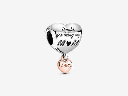 Love You Mom Heart Charm